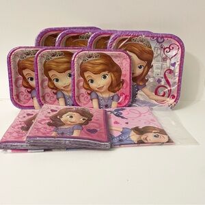 Sofia The First Birthday Party Supplies Plates Napkins Tablecover Princess